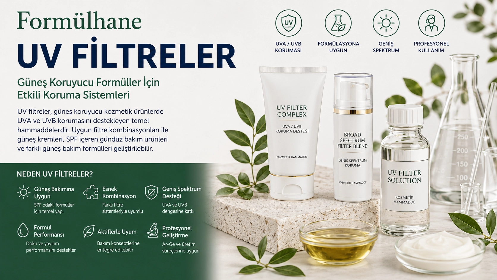 UV Filtreler: Güneş Koruyucu Kozmetik Formüllerinin Temel Bileşenleri