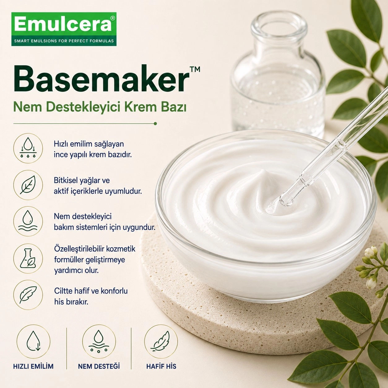 Emulcera Basemaker™ – Nem Destekleyici Krem Bazı