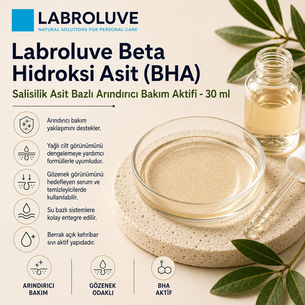 Labroluve Beta Hidroksi Asit (BHA) – Salisilik Asit Bazlı Bakım Aktifi- 30 ml