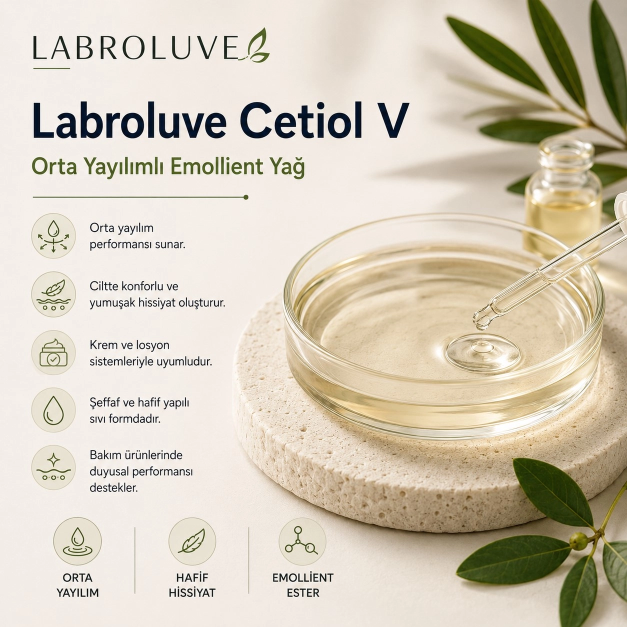 Labroluve Cetiol V – Orta Yayılımlı Emollient Yağ