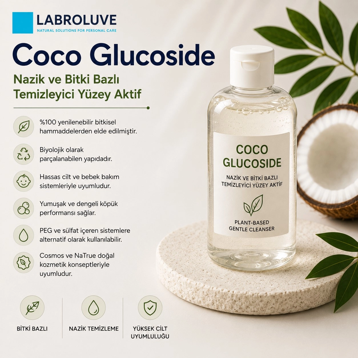 Coco Glucoside – Nazik ve Bitki Bazlı Temizleyici