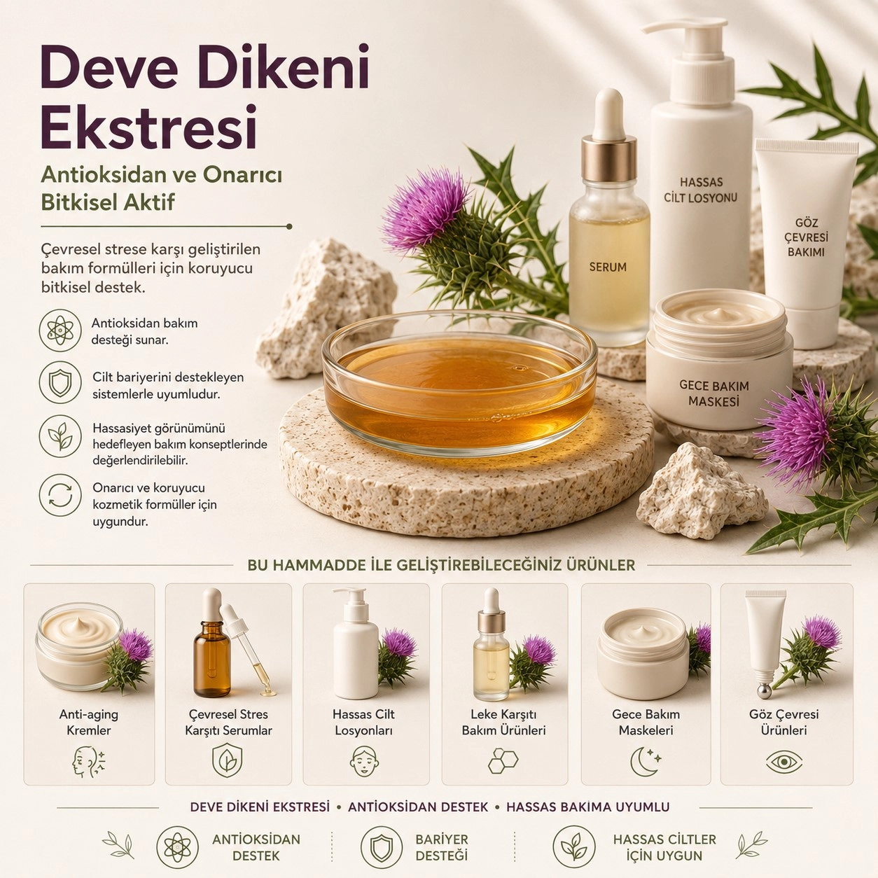 Deve Dikeni Ekstresi – Antioksidan ve Onarıcı Bitkisel Aktif