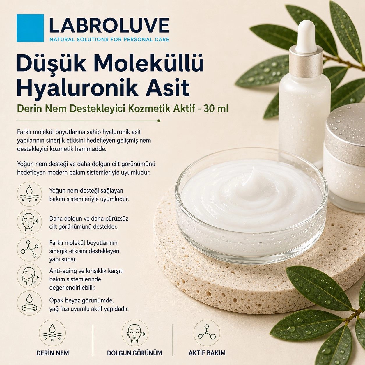Labroluve Düşük Moleküllü Hyaluronik Asit – Derin Nem Aktifi - 30 ml