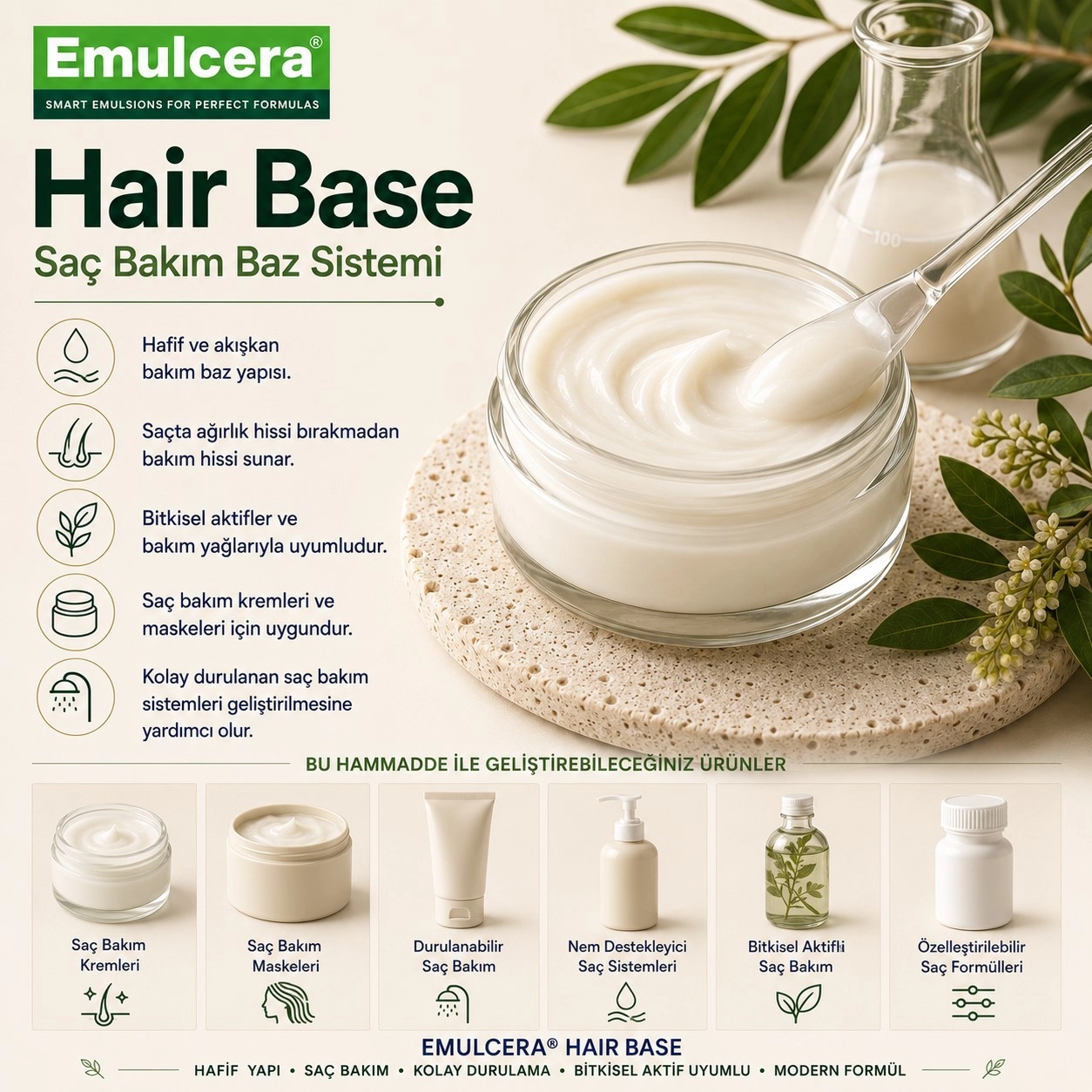 Emulcera Hair Base – Saç Bakım Baz Sistemi