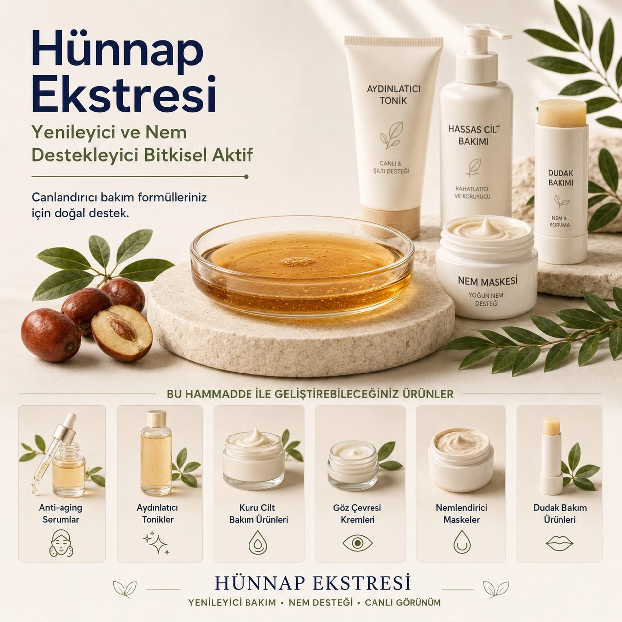 Hünnap Ekstresi – Yenileyici ve Nem Destekleyici Bitkisel Aktif