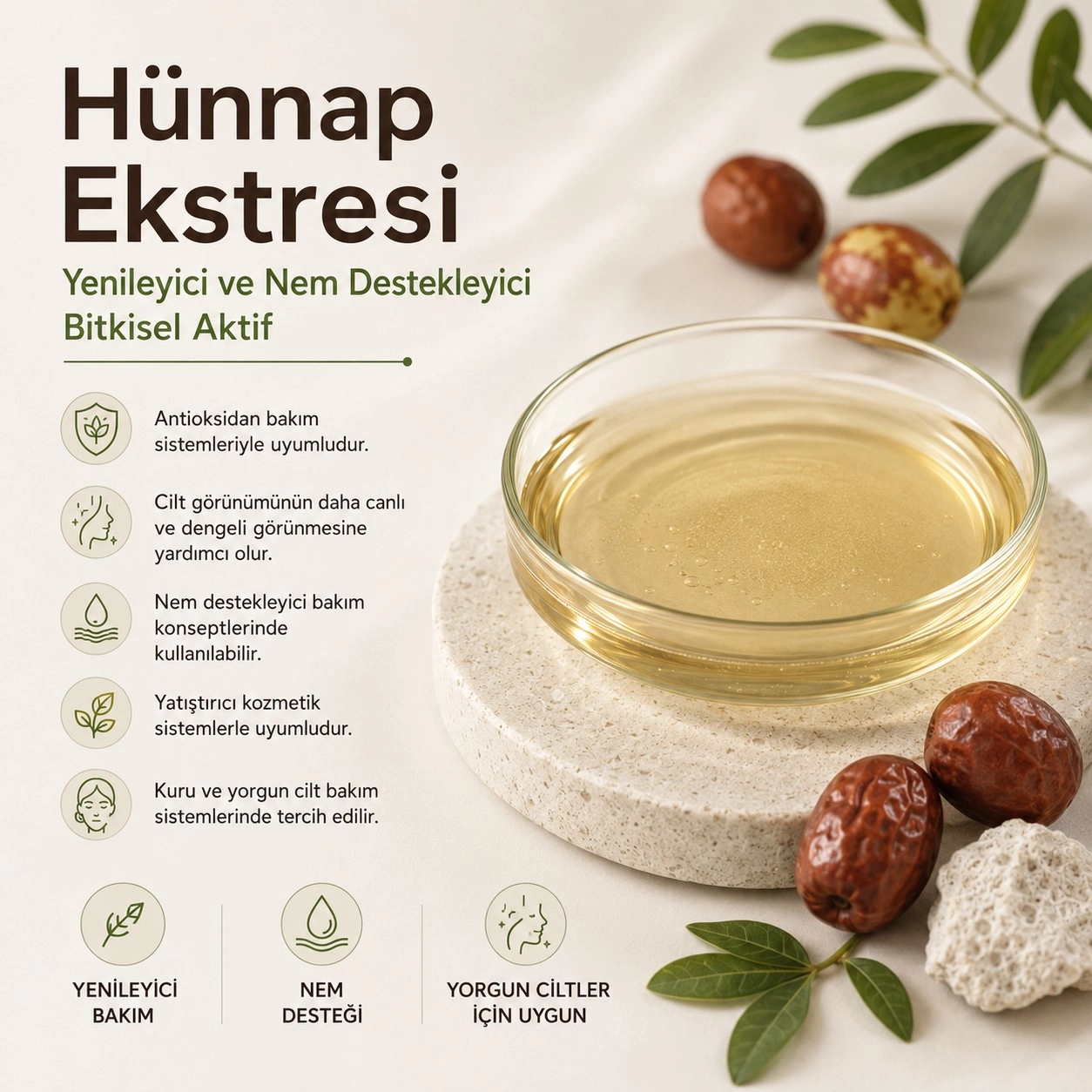 Hünnap Ekstresi – Yenileyici ve Nem Destekleyici Bitkisel Aktif