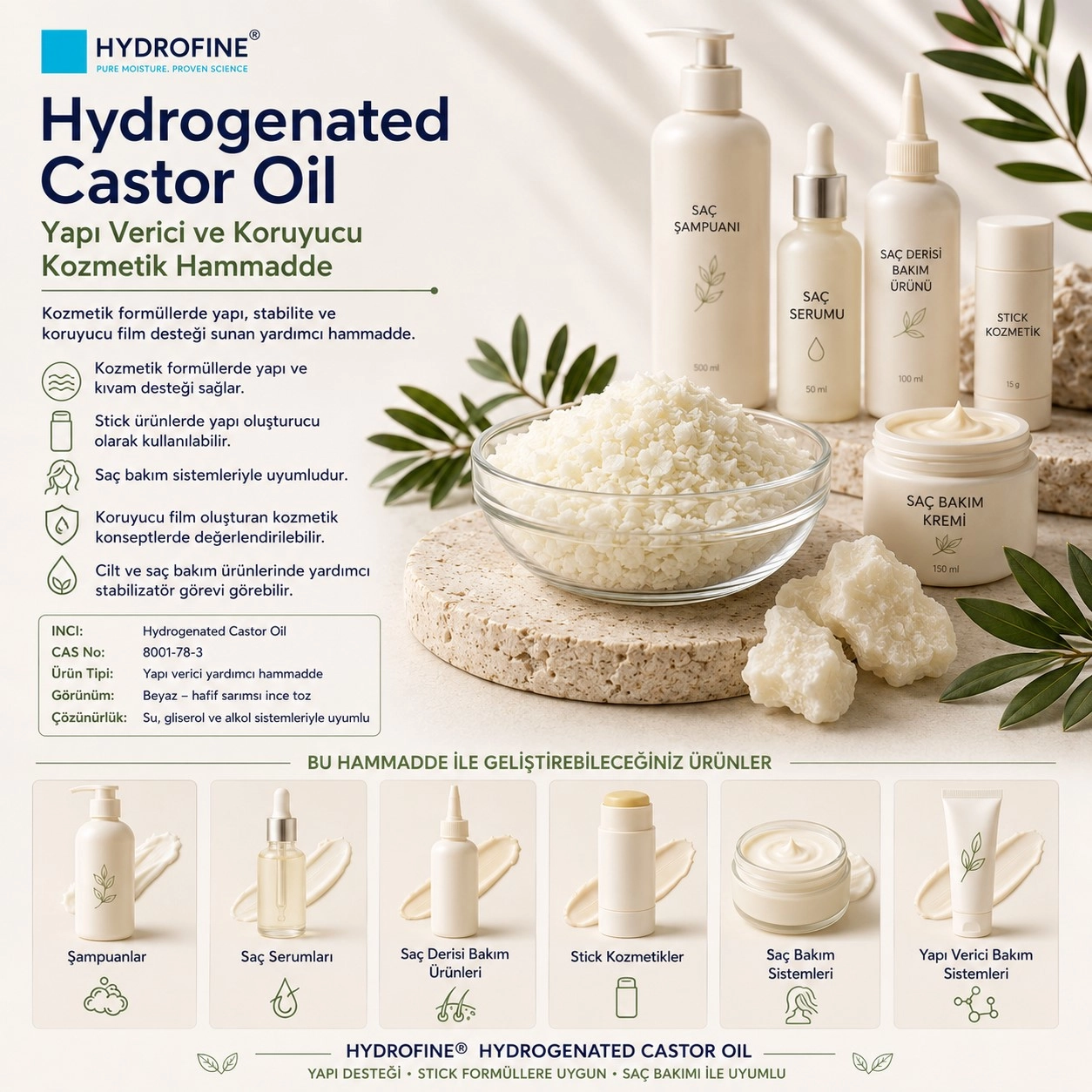 Hydrogenated Castor Oil – Yapı Verici ve Koruyucu Kozmetik Hammadde