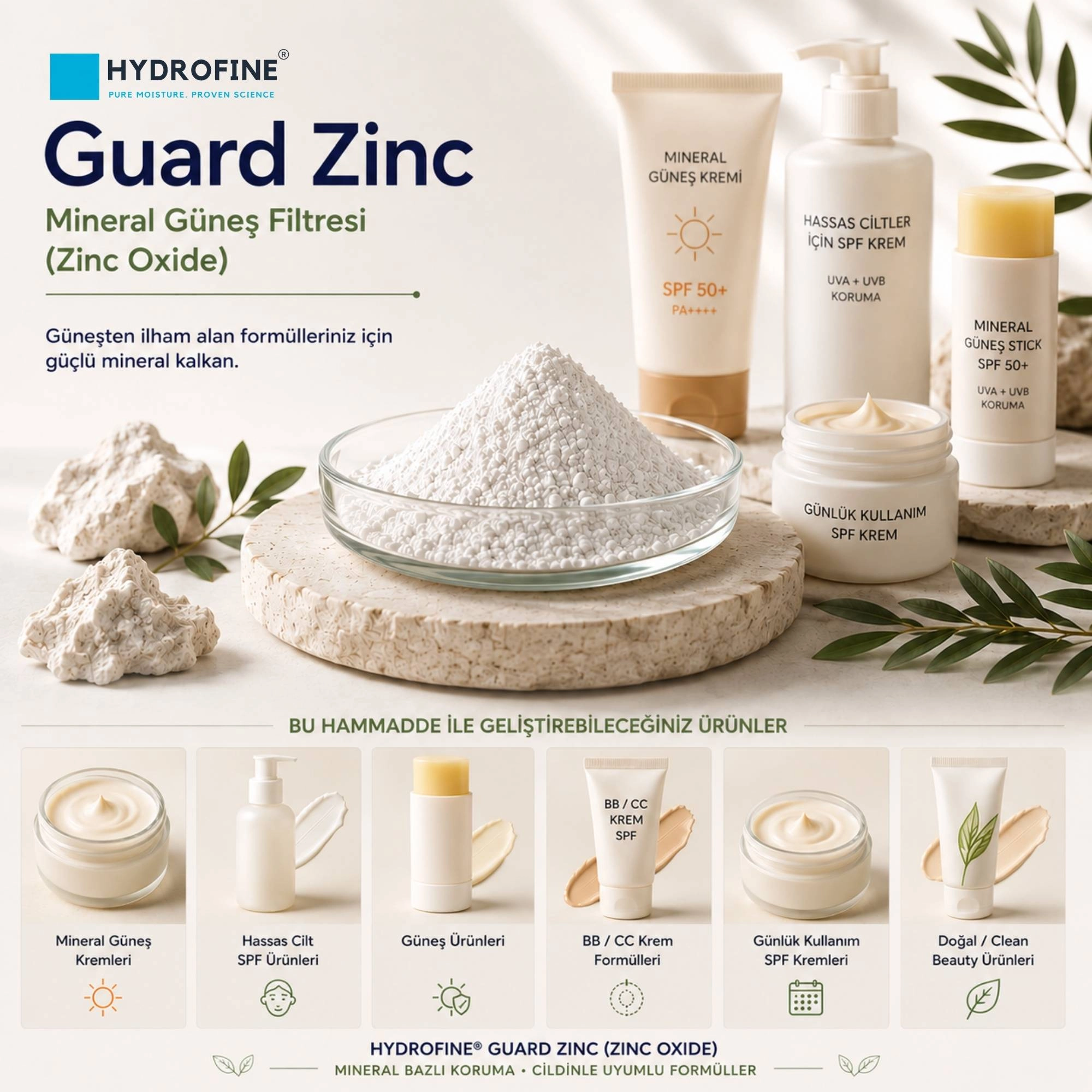 Hydrofine Guard Zinc Mineral Güneş Filtresi Zinc Oxide