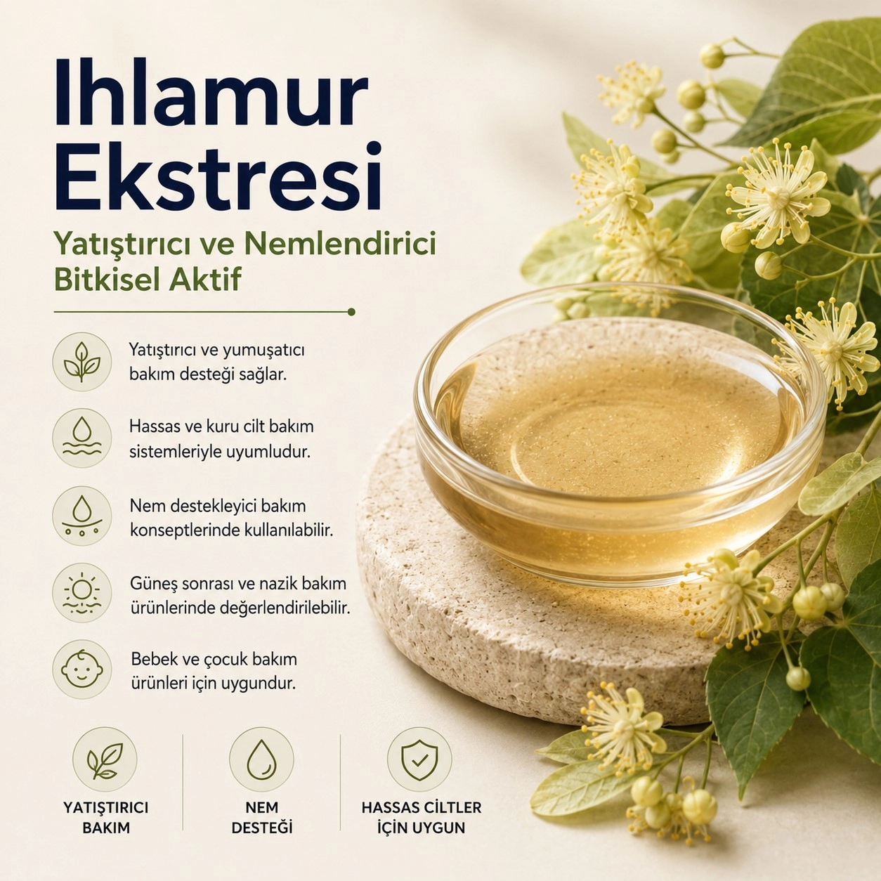 Ihlamur Ekstresi – Yatıştırıcı ve Nemlendirici Bitkisel Aktif