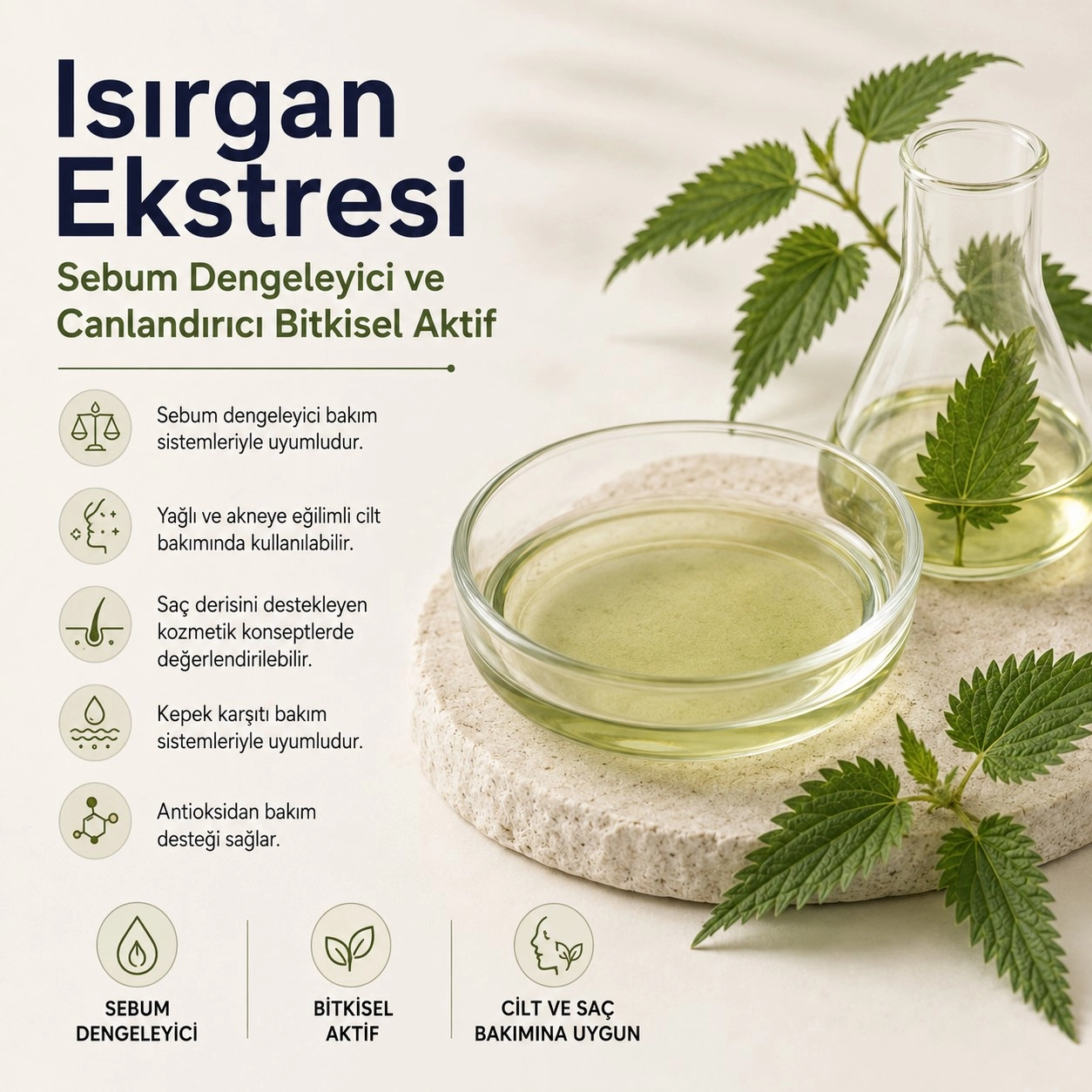 Isırgan Ekstresi – Sebum Dengeleyici ve Arındırıcı Bitkisel Aktif