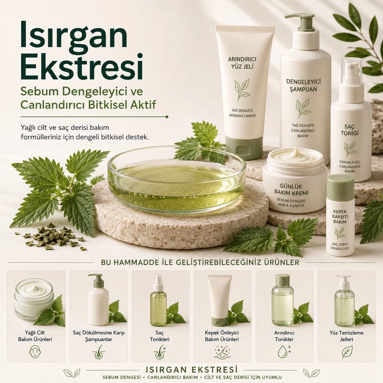 Isırgan Ekstresi – Sebum Dengeleyici ve Arındırıcı Bitkisel Aktif