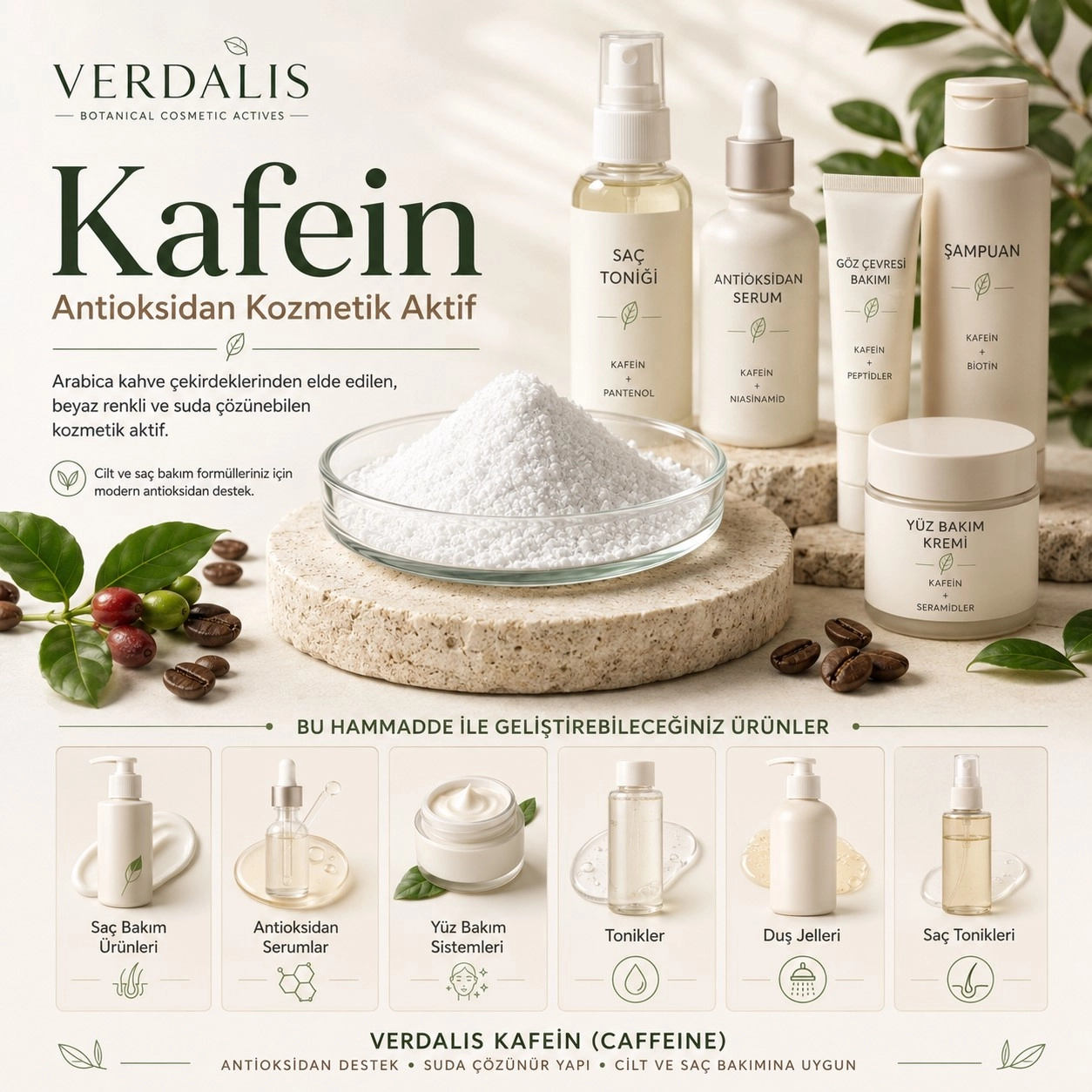Verdalis Kafein – Antioksidan Kozmetik Aktif
