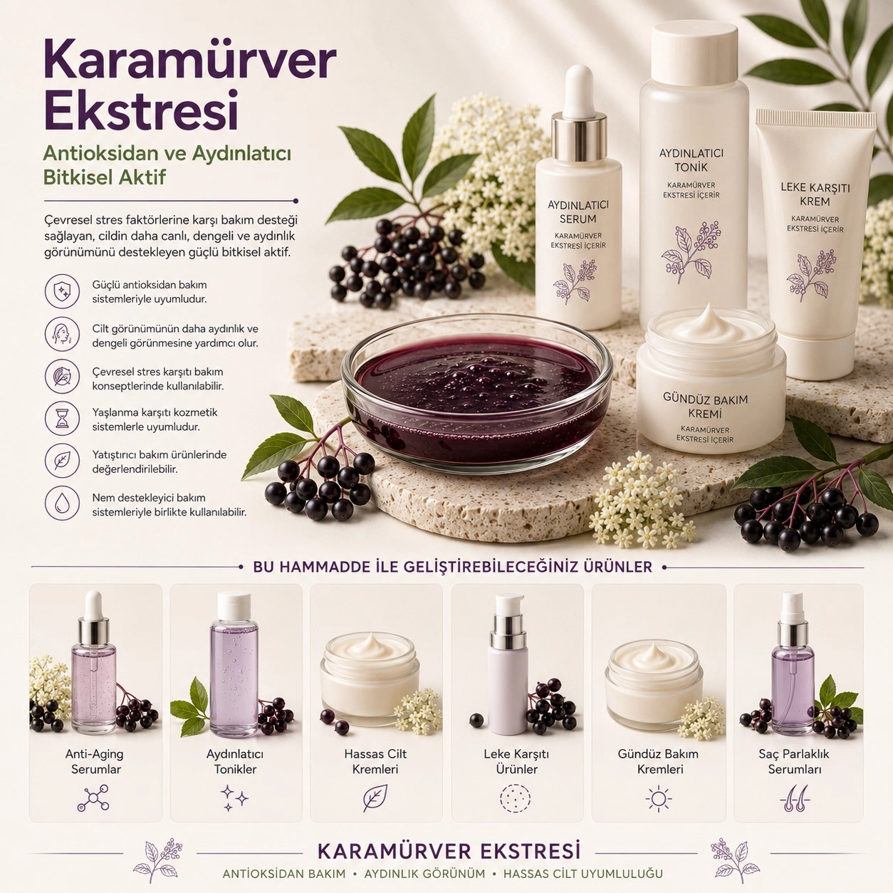 Karamürver Ekstresi – Antioksidan ve Aydınlatıcı Bitkisel Aktif