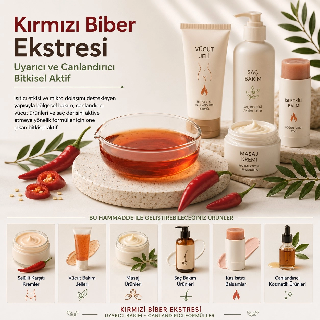 Kırmızı Biber Ekstresi – Uyarıcı ve Isıtıcı Bitkisel Aktif
