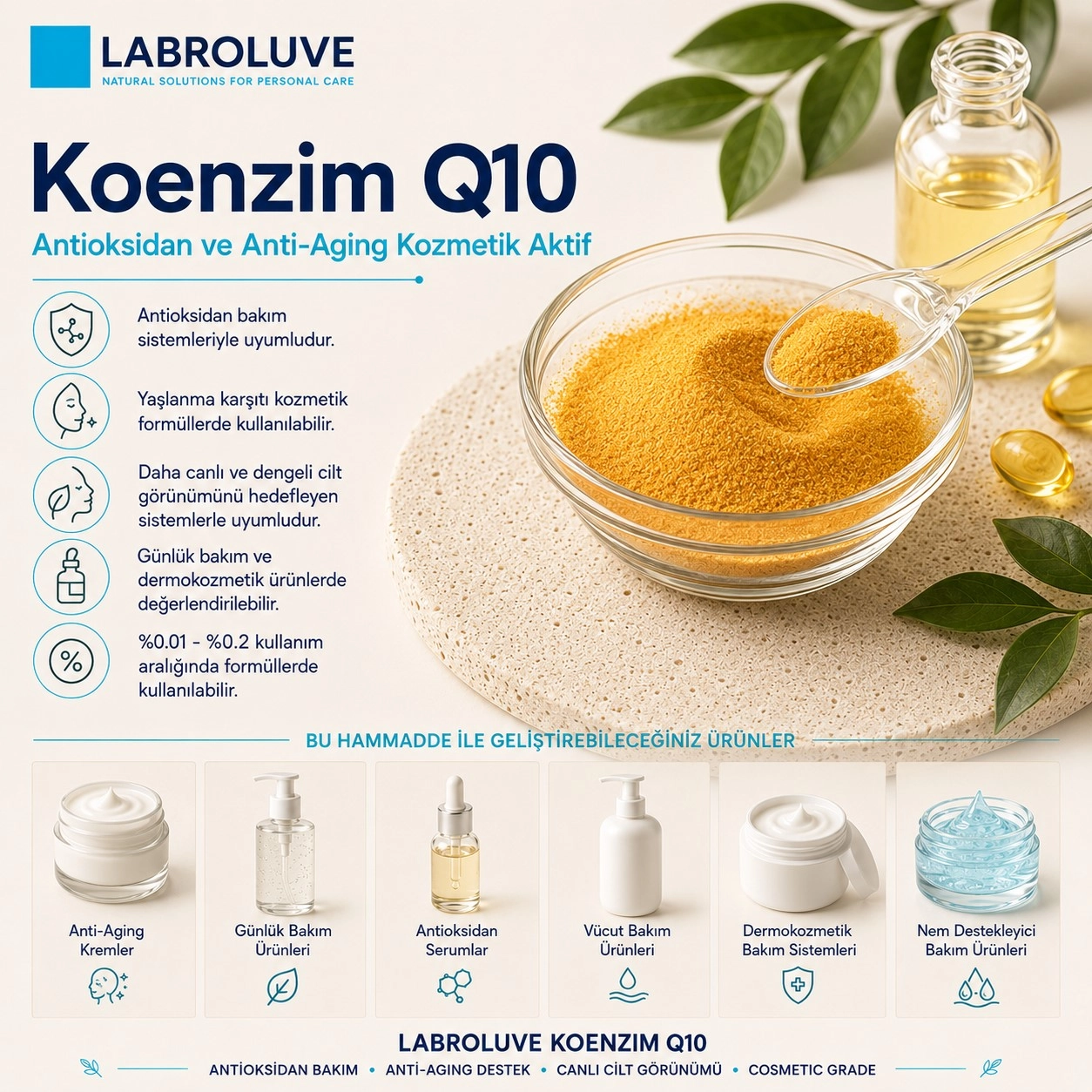 Labroluve Koenzim Q10 – Antioksidan ve Anti-Aging Aktif -  10 gr
