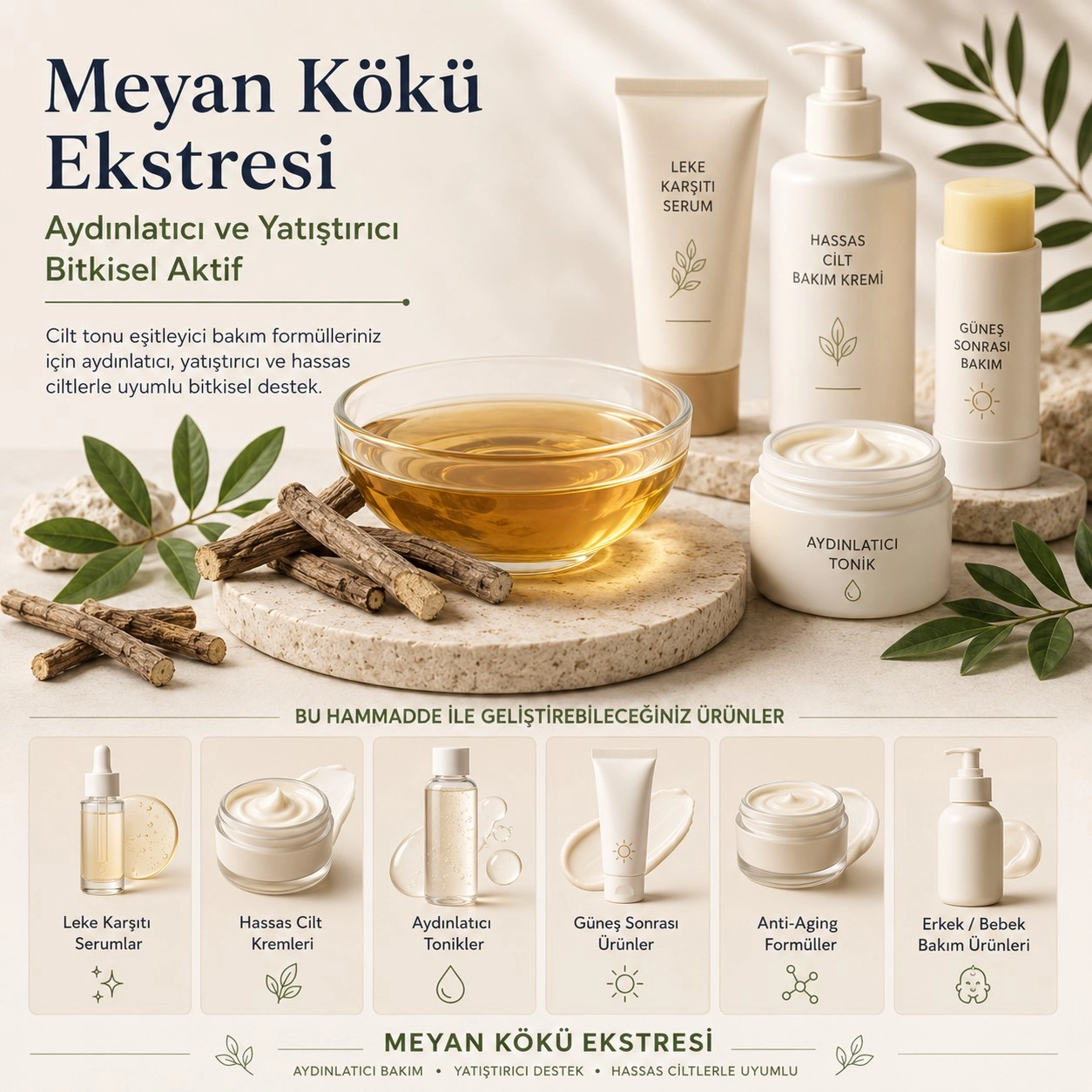 Meyan Kökü Ekstresi – Aydınlatıcı ve Yatıştırıcı Bitkisel Aktif