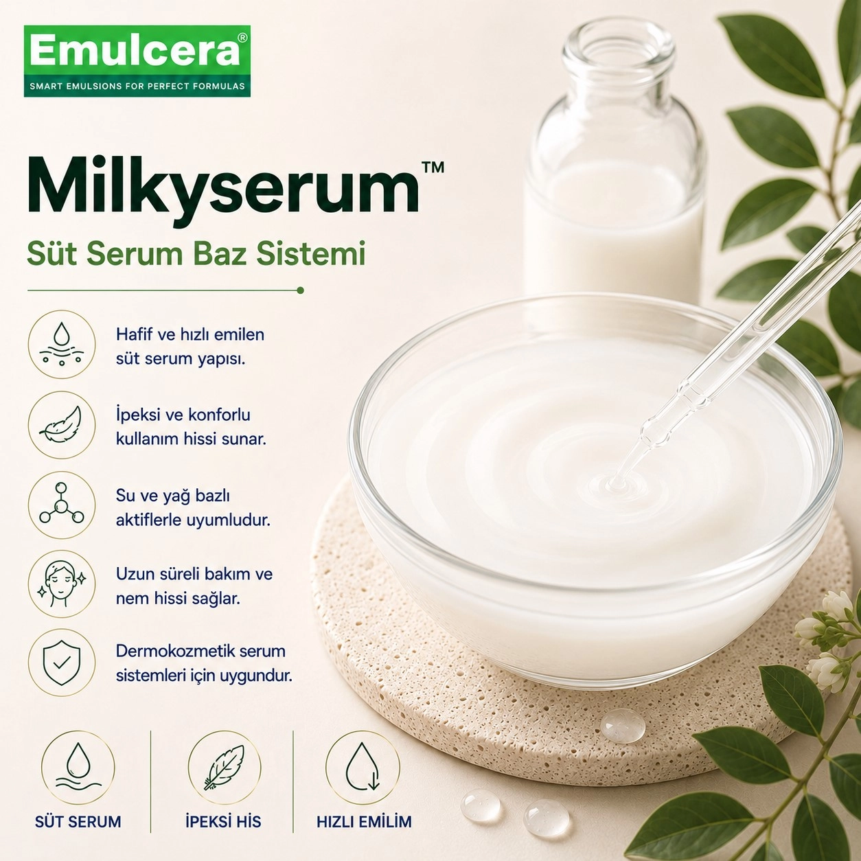 Emulcera Milkyserum™ – Süt Serum Baz Sistemi