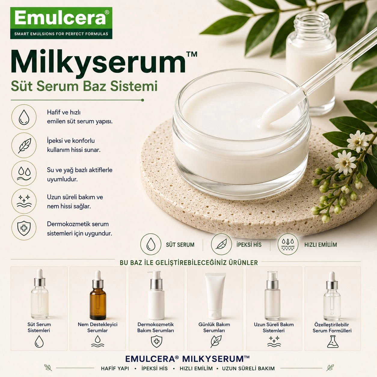 Emulcera Milkyserum™ – Süt Serum Baz Sistemi