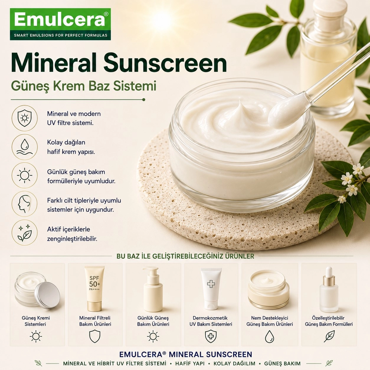Emulcera Mineral Sunscreen – Güneş Krem Baz Sistemi