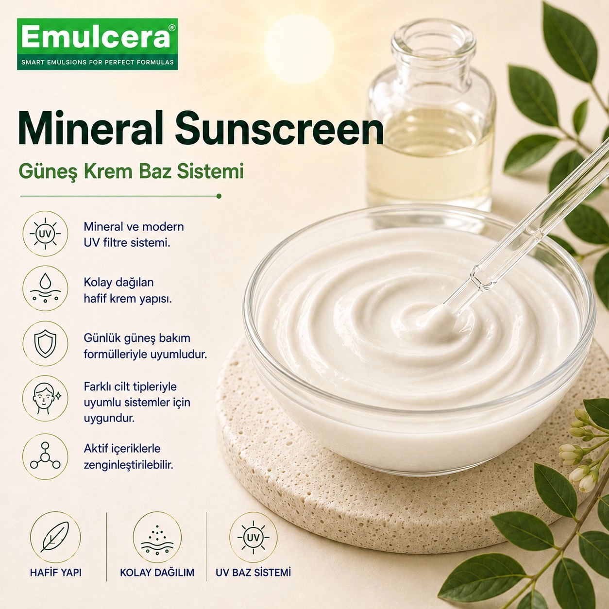 Emulcera Mineral Sunscreen – Güneş Krem Baz Sistemi