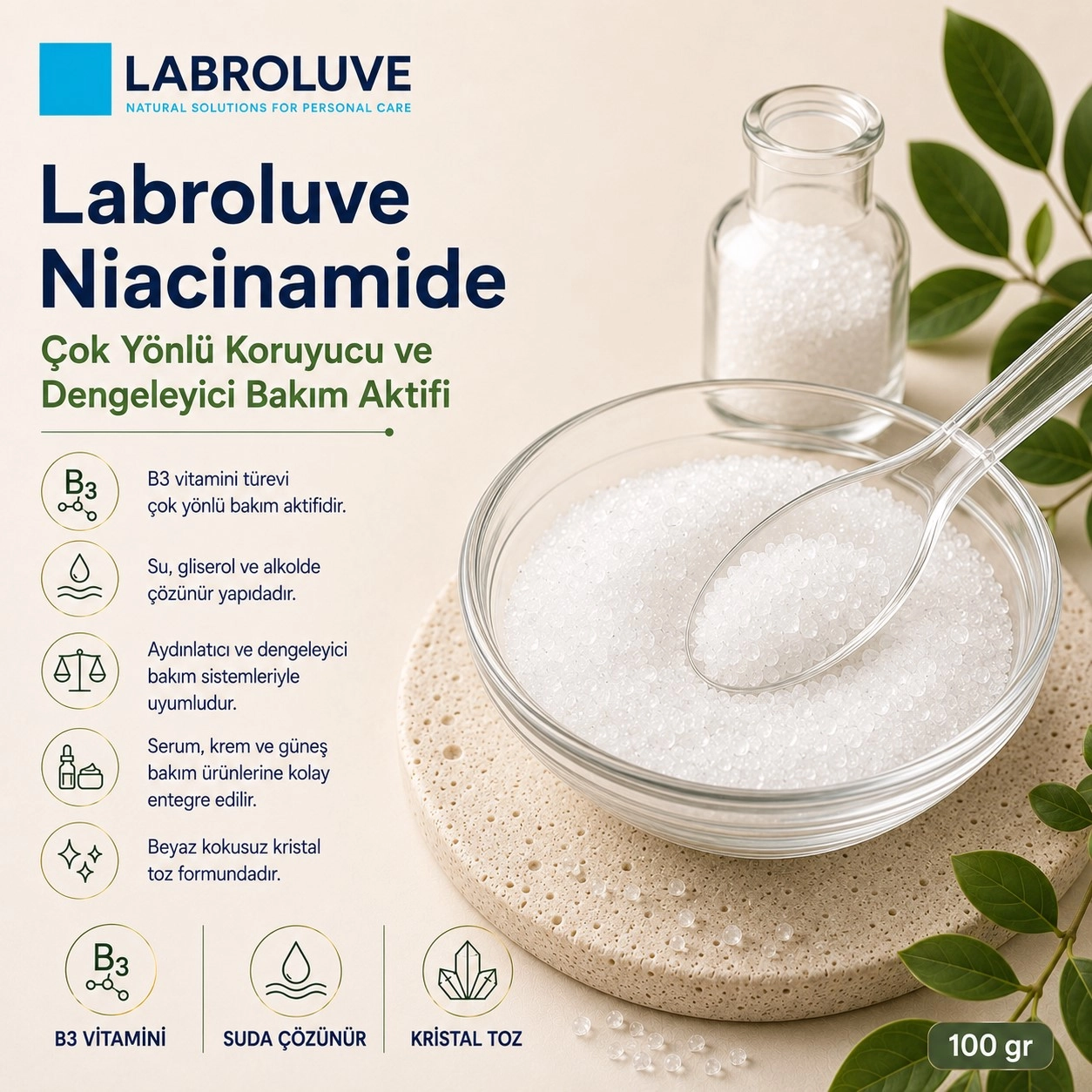 Labroluve Niacinamide – Çok Yönlü Koruyucu ve Dengeleyici Aktif - 100 gr