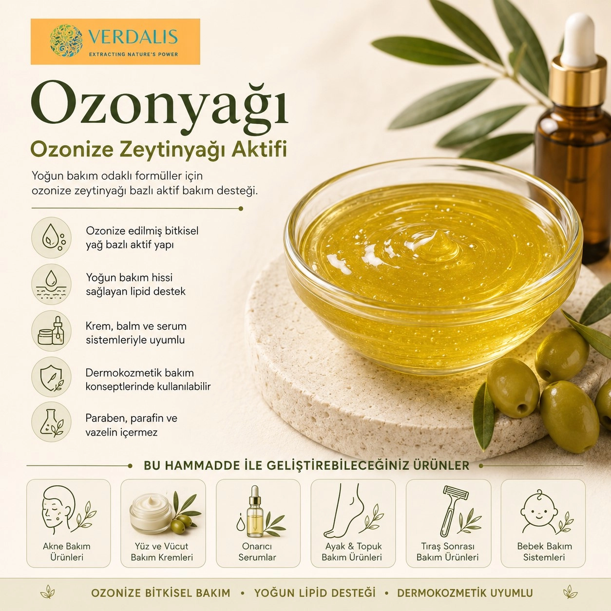 Verdalis Ozonyağı – Ozonize Zeytinyağı Aktifi