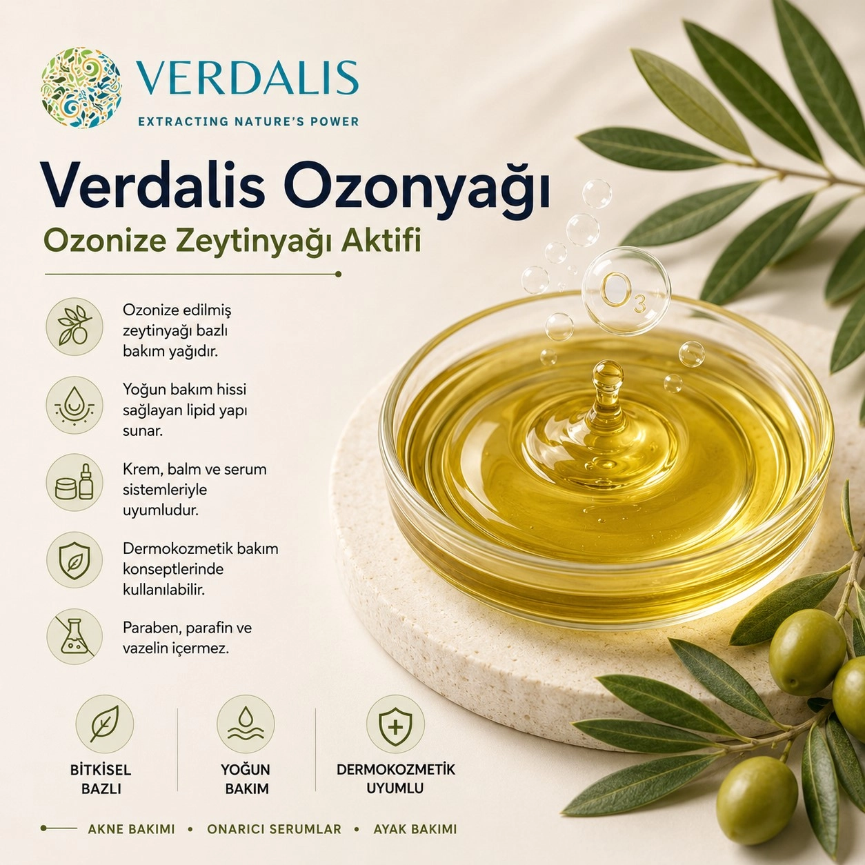 Verdalis Ozonyağı – Ozonize Zeytinyağı Aktifi