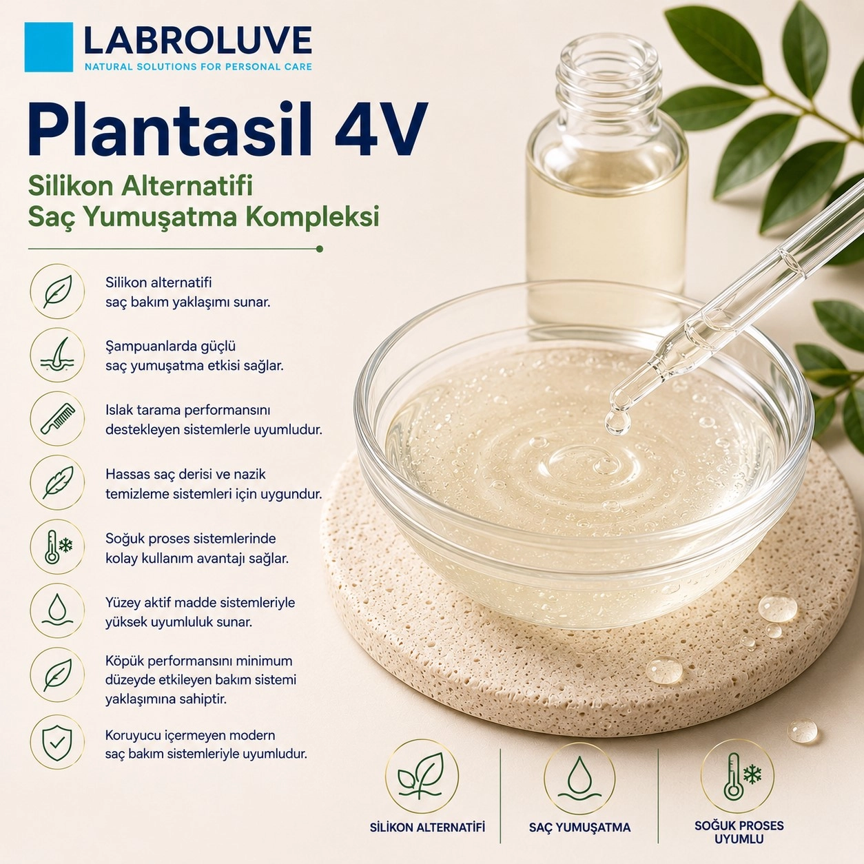 Labroluve Plantasil 4V – Silikon Alternatifi Saç Bakım Kompleksi - 100 ml