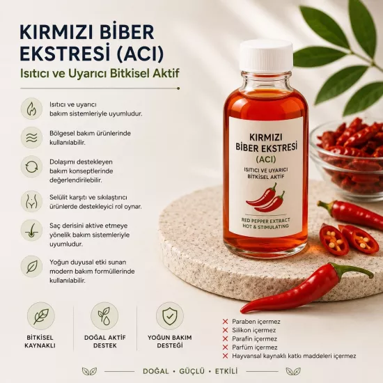 Kırmızı Biber Ekstresi | Selülit ve Saç Bakımına Yönelik Aktif