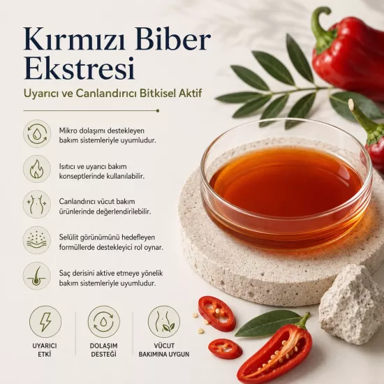 Kırmızı Biber Ekstresi | Selülit ve Saç Bakımına Yönelik Aktif