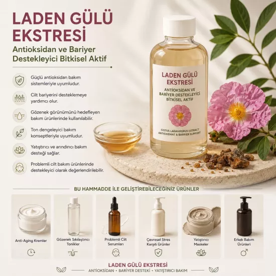 Laden Gülü Ekstresi | Anti-Aging ve Gözenek Sıkılaştırıcı Aktif