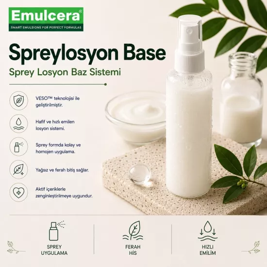 Emulcera Spreylosyon Base | Hafif ve Sprey Losyon Bazı