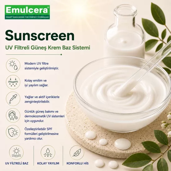 Emulcera Sunscreen | UV Filtreli Güneş Krem Bazı
