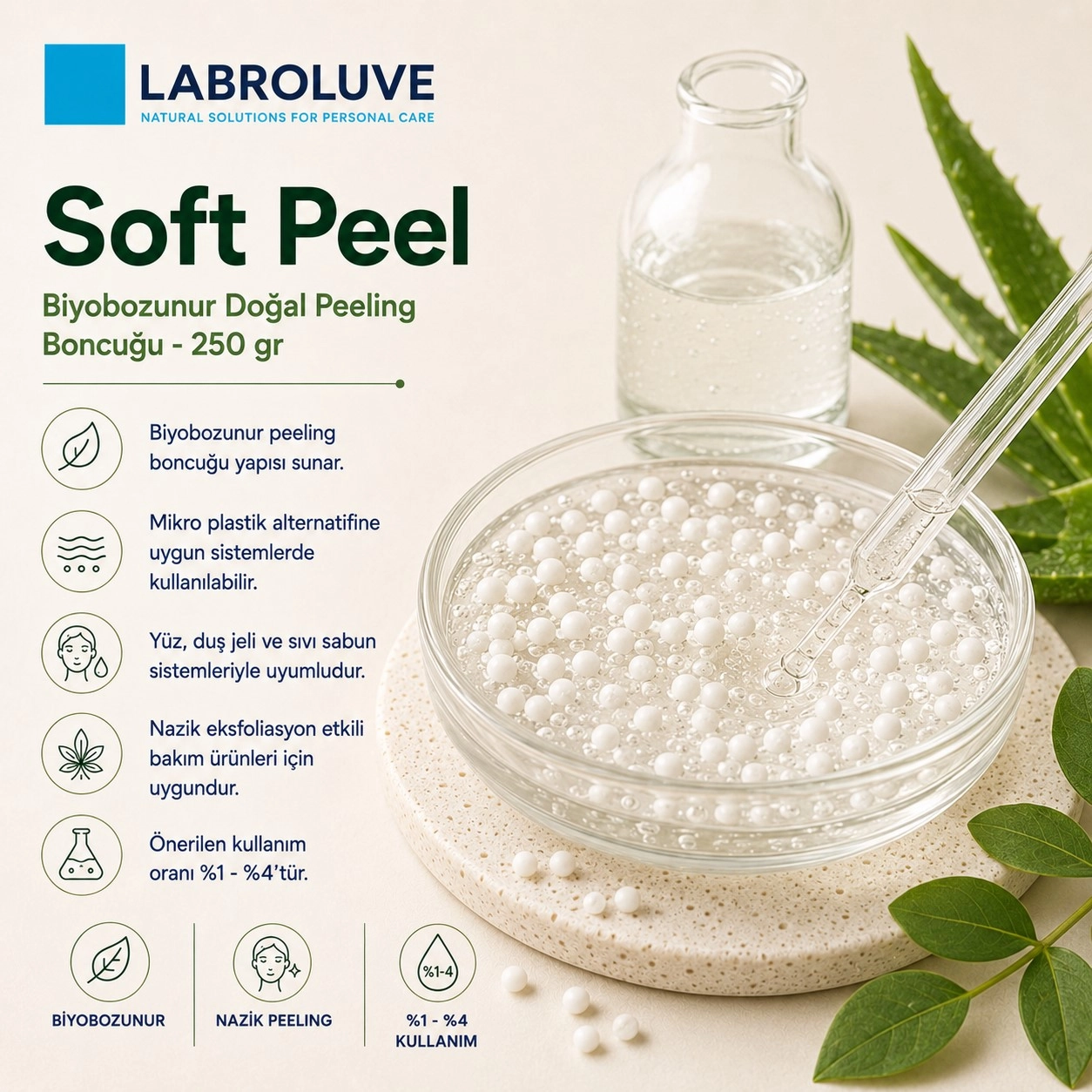 Labroluve Soft Peel – Biyobozunur Peeling Boncuğu - 250 gr