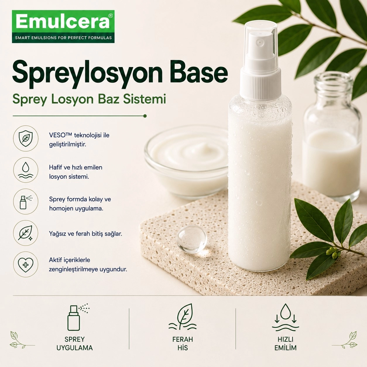 Emulcera Spreylosyon Base – Sprey Losyon Baz Sistemi