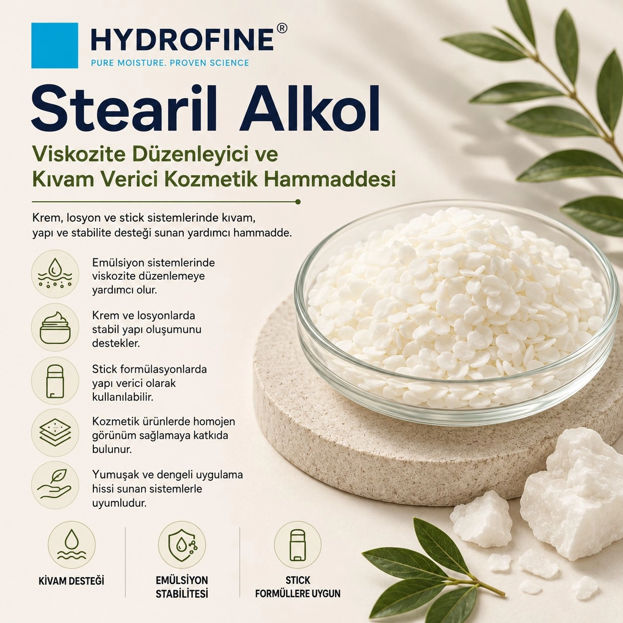 Stearil Alkol – Viskozite Düzenleyici ve Kıvam Verici Hammadde