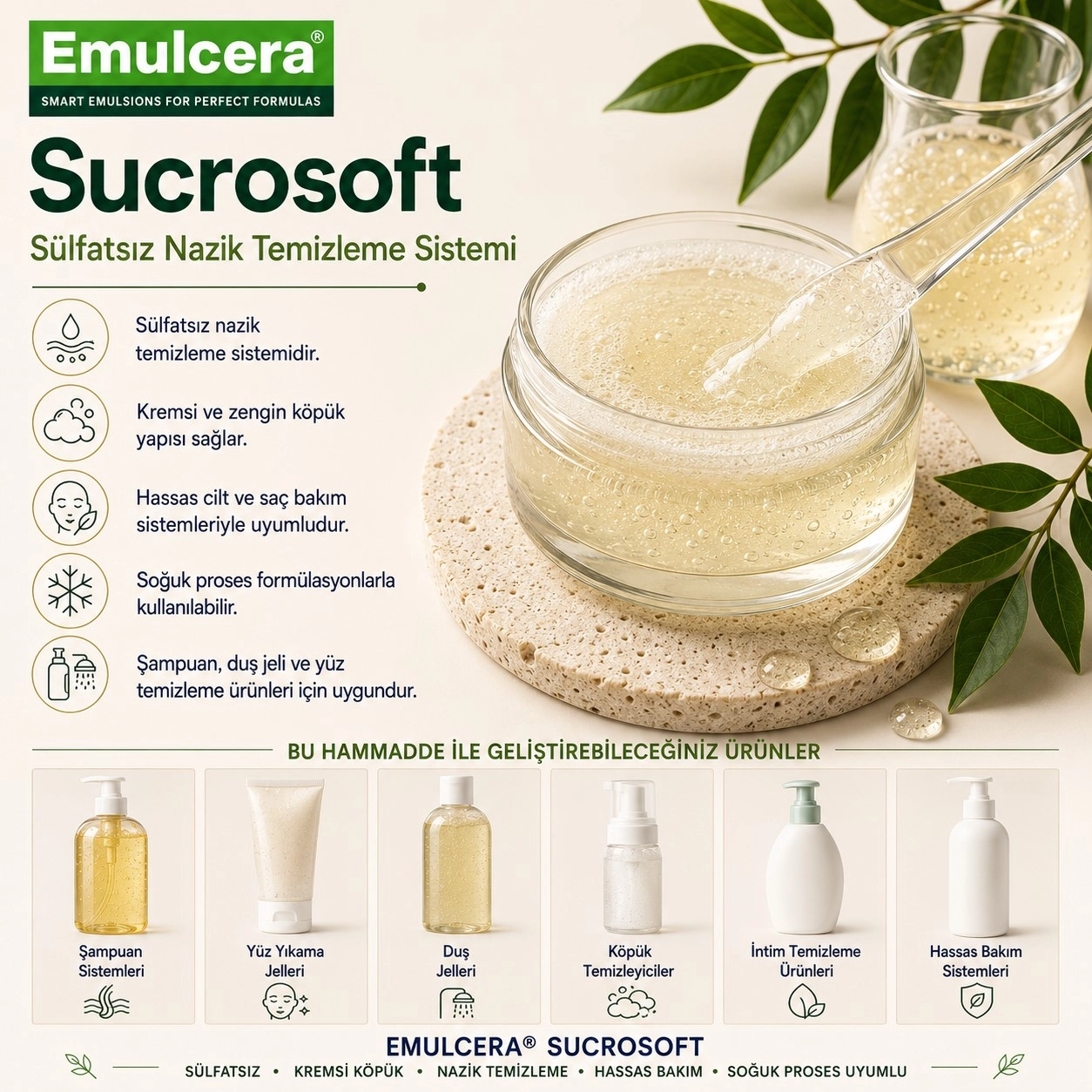 Emulcera Sucrosoft – Sülfatsız Nazik Temizleme Sistemi