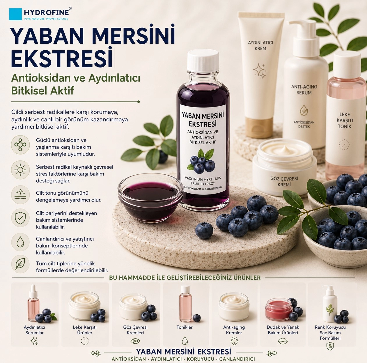 Yaban Mersini Ekstresi – Antioksidan ve Aydınlatıcı Bitkisel Aktif