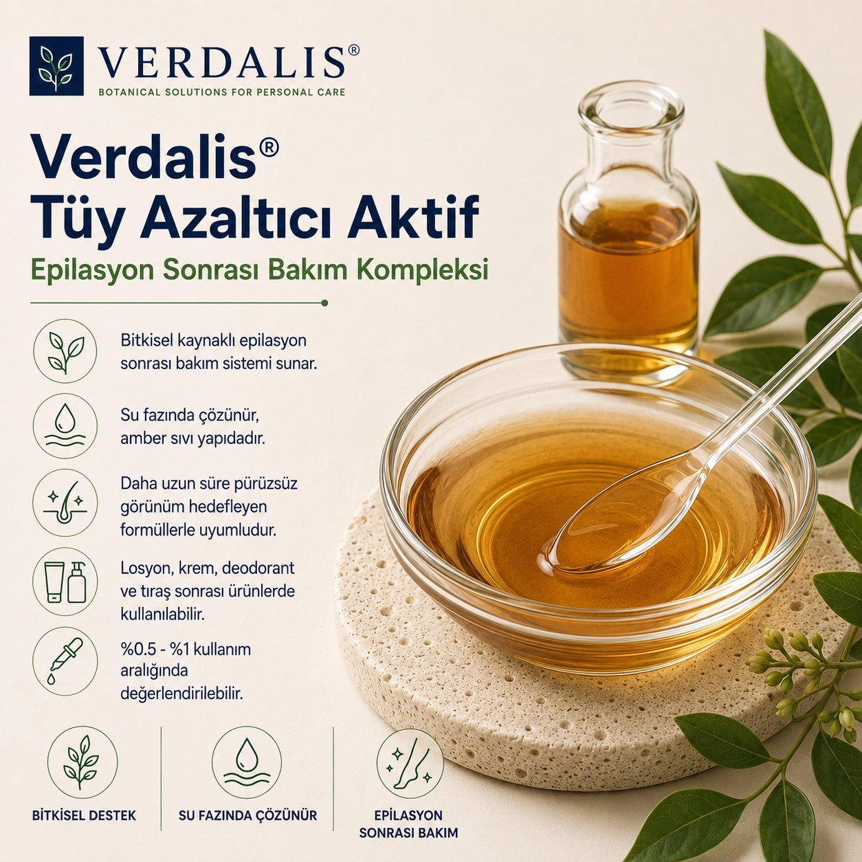 Verdalis Tüy Azaltıcı Aktif – Epilasyon Sonrası Bakım Kompleksi - 30 ml